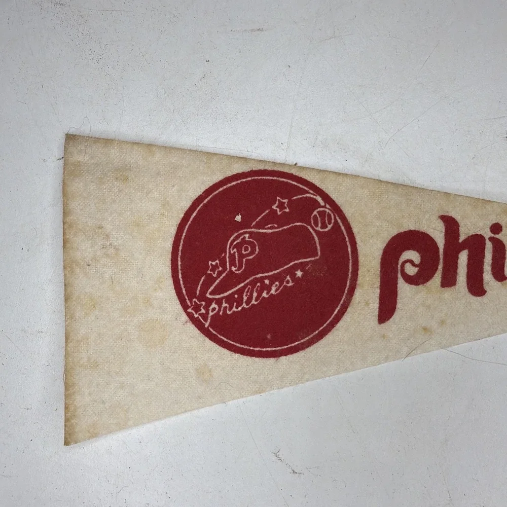 Vintage Philadelphia Phillies Baseball Mlb 3.75x9 Mini Pennant Flag Rare